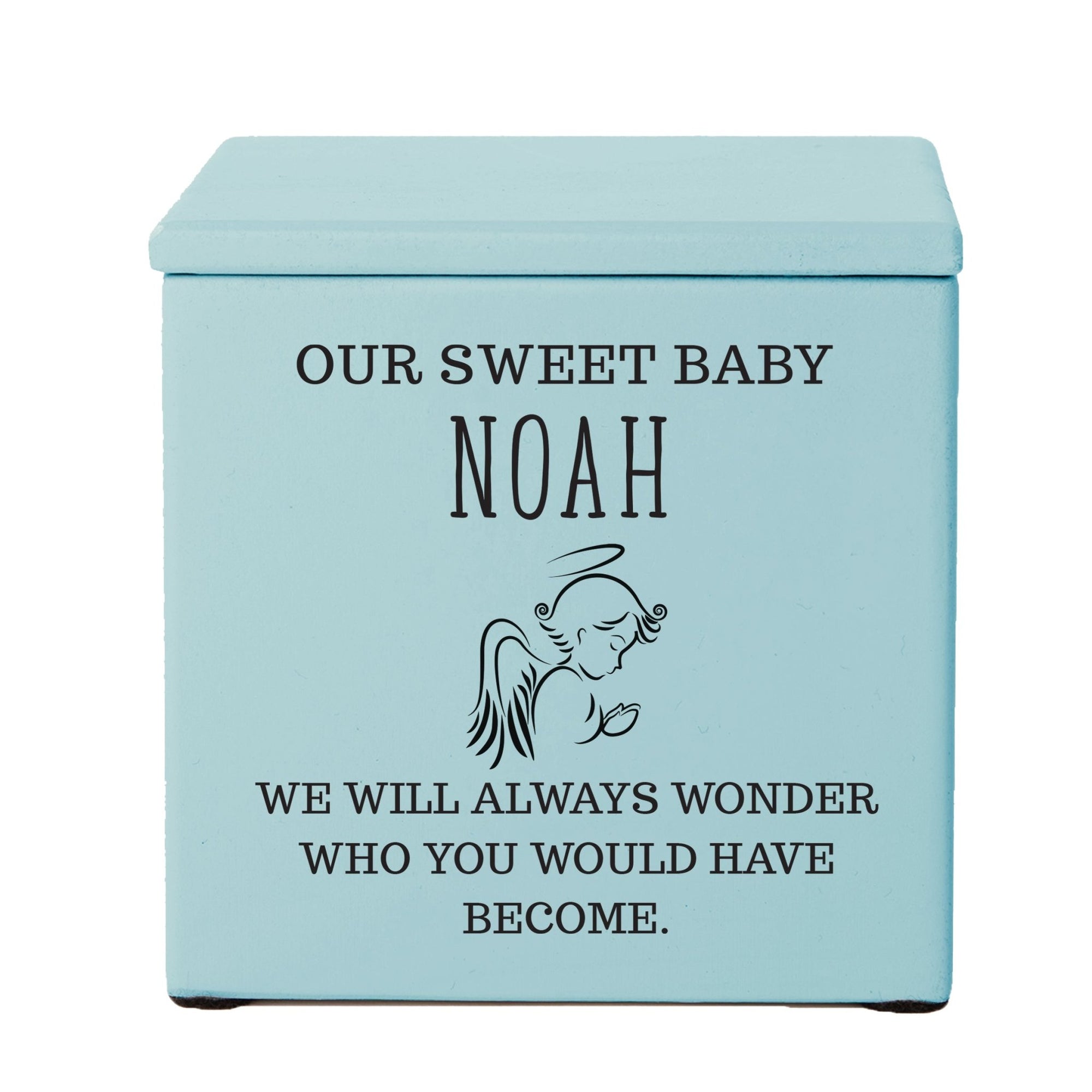 Personalized Still Born Infant Wooden Memorial Keepsake Urn For Human Ashes - Our Sweet Baby 1 - LifeSong Milestones