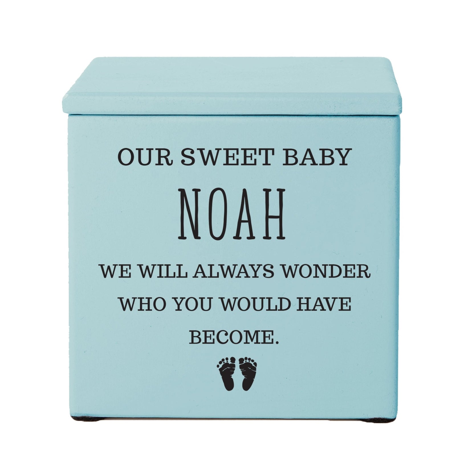 Personalized Still Born Infant Wooden Memorial Keepsake Urn For Human Ashes - Our Sweet Baby 1 - LifeSong Milestones