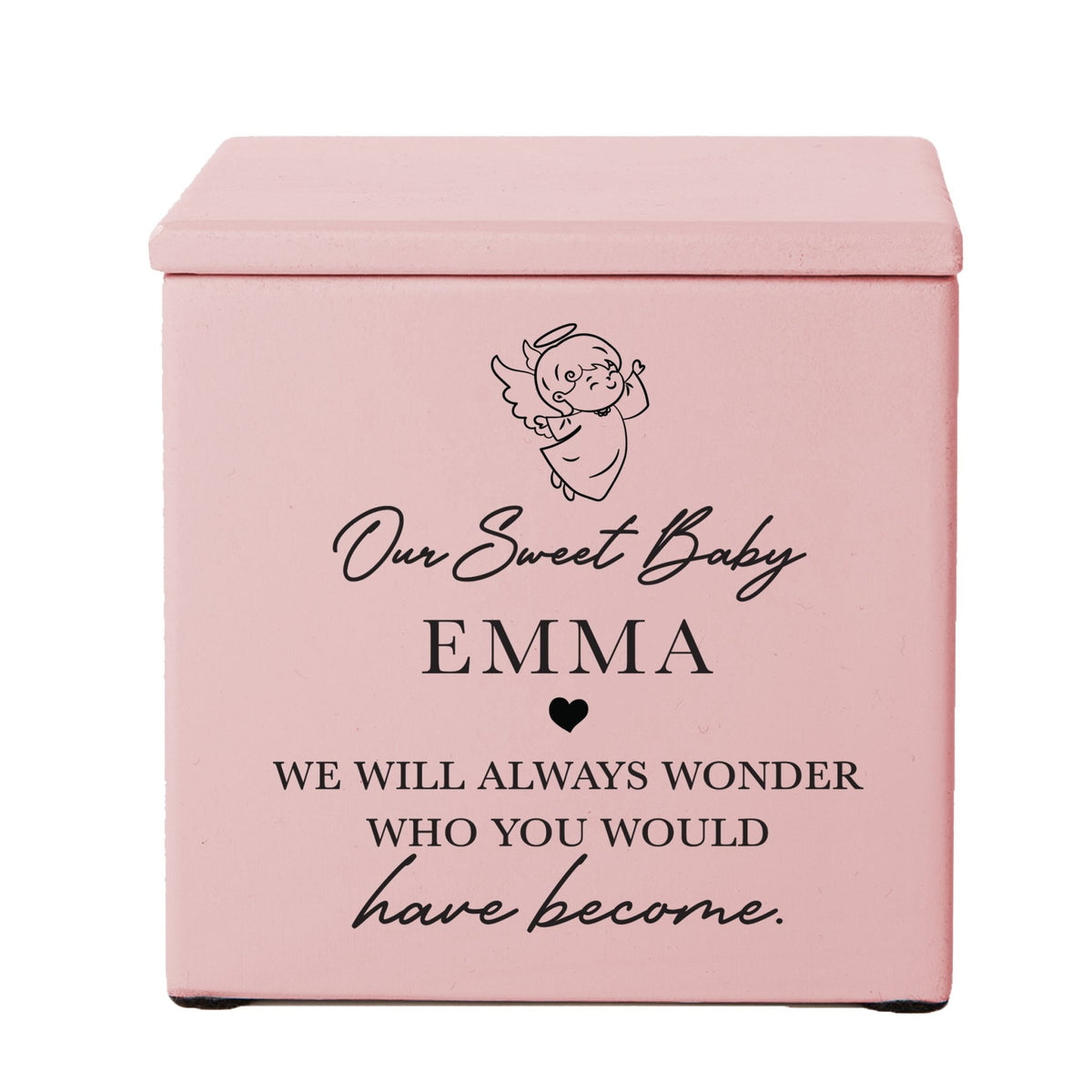 Personalized Still Born Infant Wooden Memorial Keepsake Urn For Human Ashes - Our Sweet Baby 1 - LifeSong Milestones