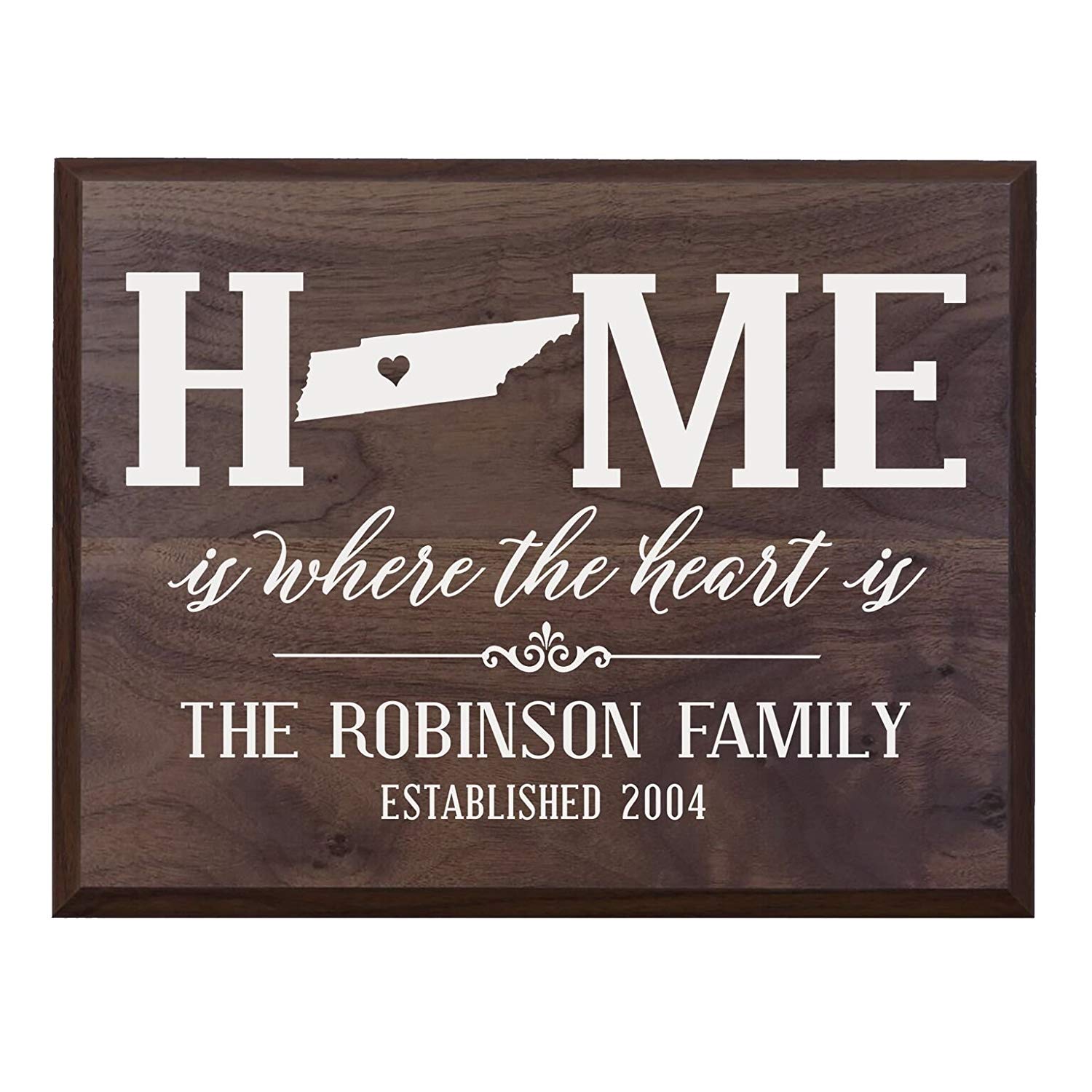 Personalized Tennessee State Home is Where the heart is Sign - LifeSong Milestones