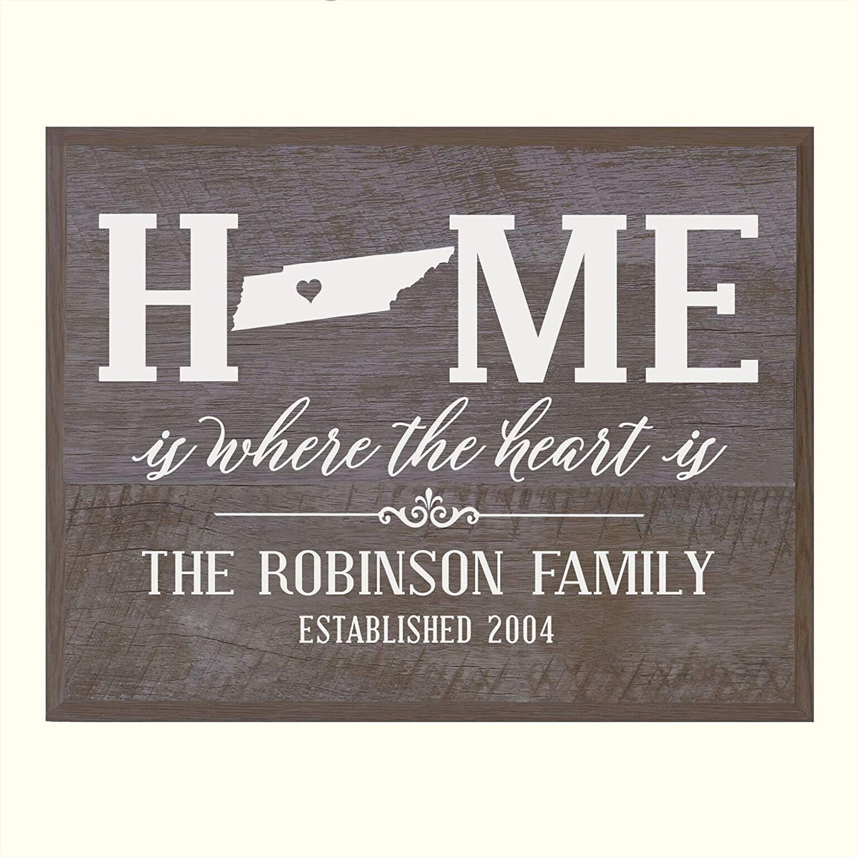 Personalized Tennessee State Home is Where the heart is Sign - LifeSong Milestones