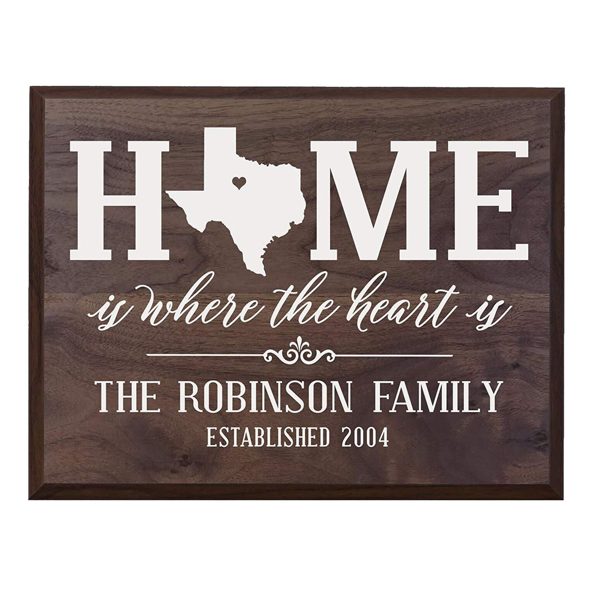 Personalized Texas State Home is Where the heart is Sign - LifeSong Milestones