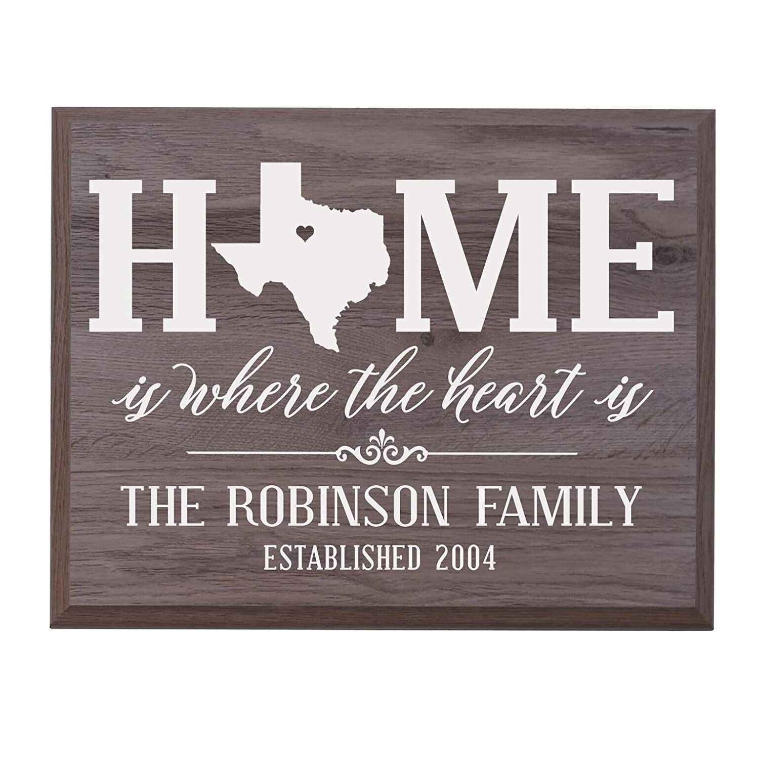 Personalized Texas State Home is Where the heart is Sign - LifeSong Milestones
