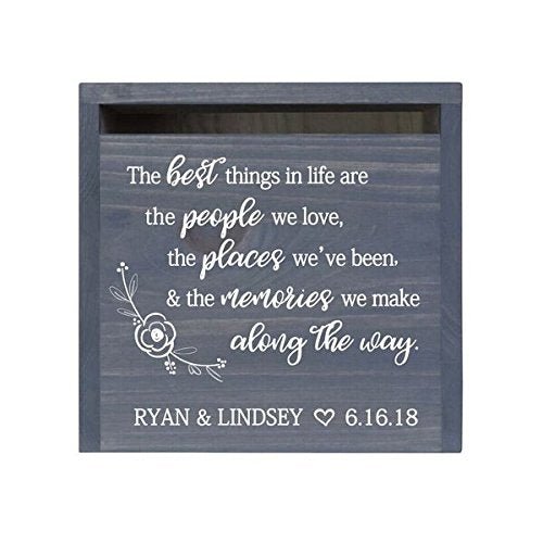 Personalized The Best Things Rustic Card Box with Front Slot - LifeSong Milestones