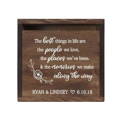 Personalized The Best Things Rustic Card Box with Front Slot - LifeSong Milestones