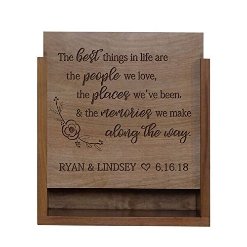 Personalized The Best Things Wooden Wedding Card Box with Sliding Top - LifeSong Milestones