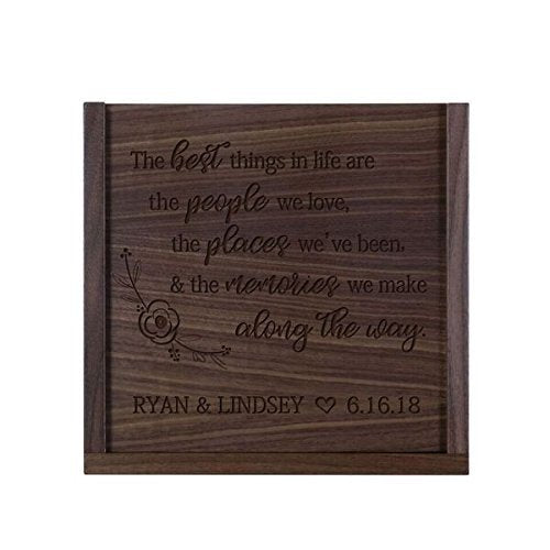 Personalized The Best Things Wooden Wedding Card Box with Sliding Top - LifeSong Milestones