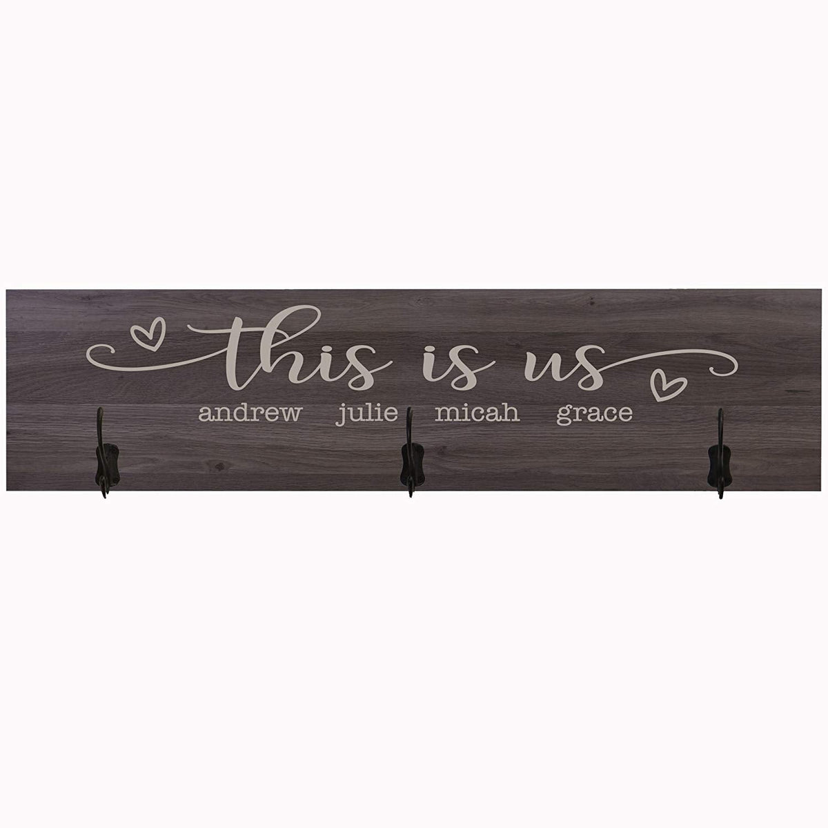 Personalized This is Us Coat Rack Wall Sign - LifeSong Milestones