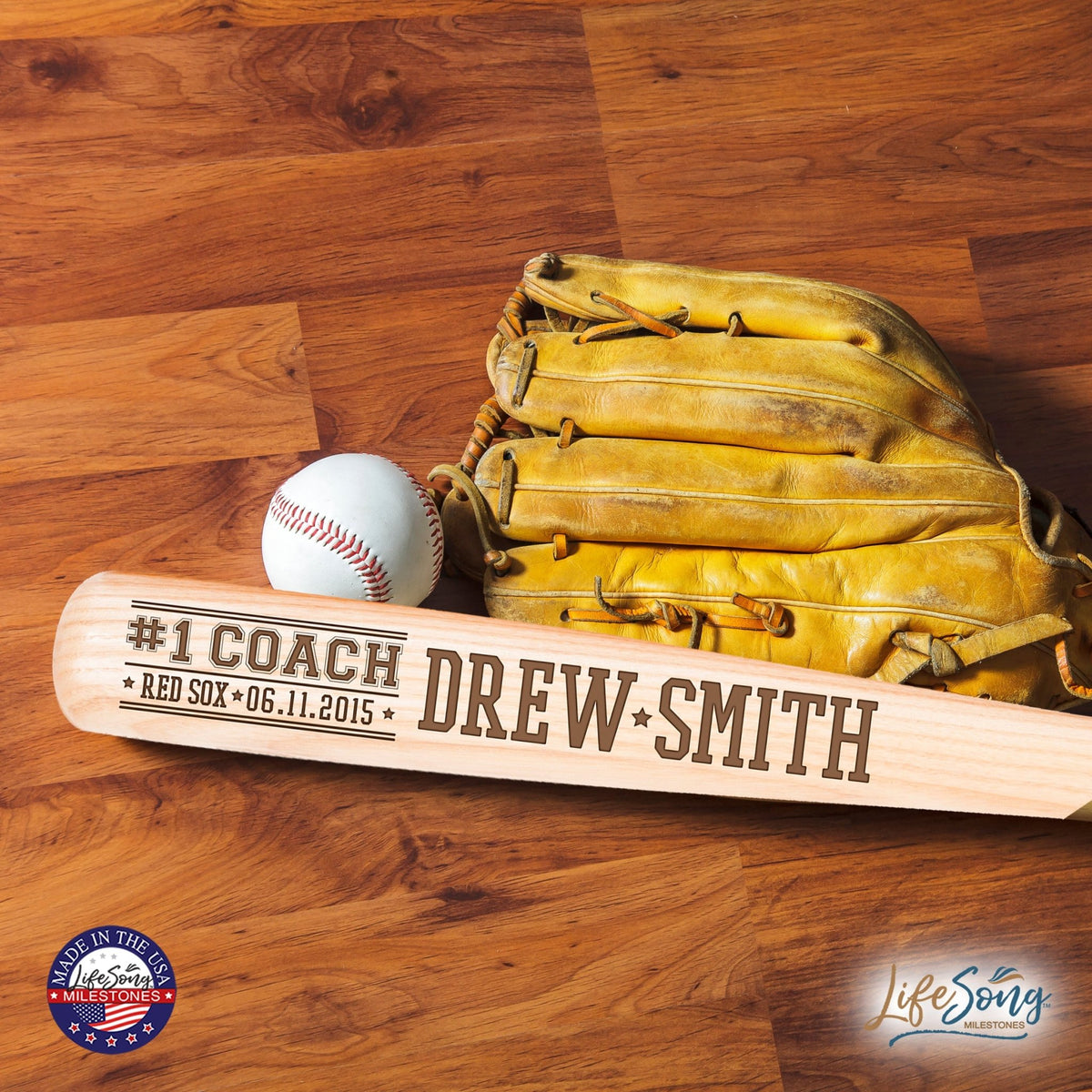 Personalized Unique Number One Coach Baseball Bat Shelf Décor - #1 Coach - LifeSong Milestones