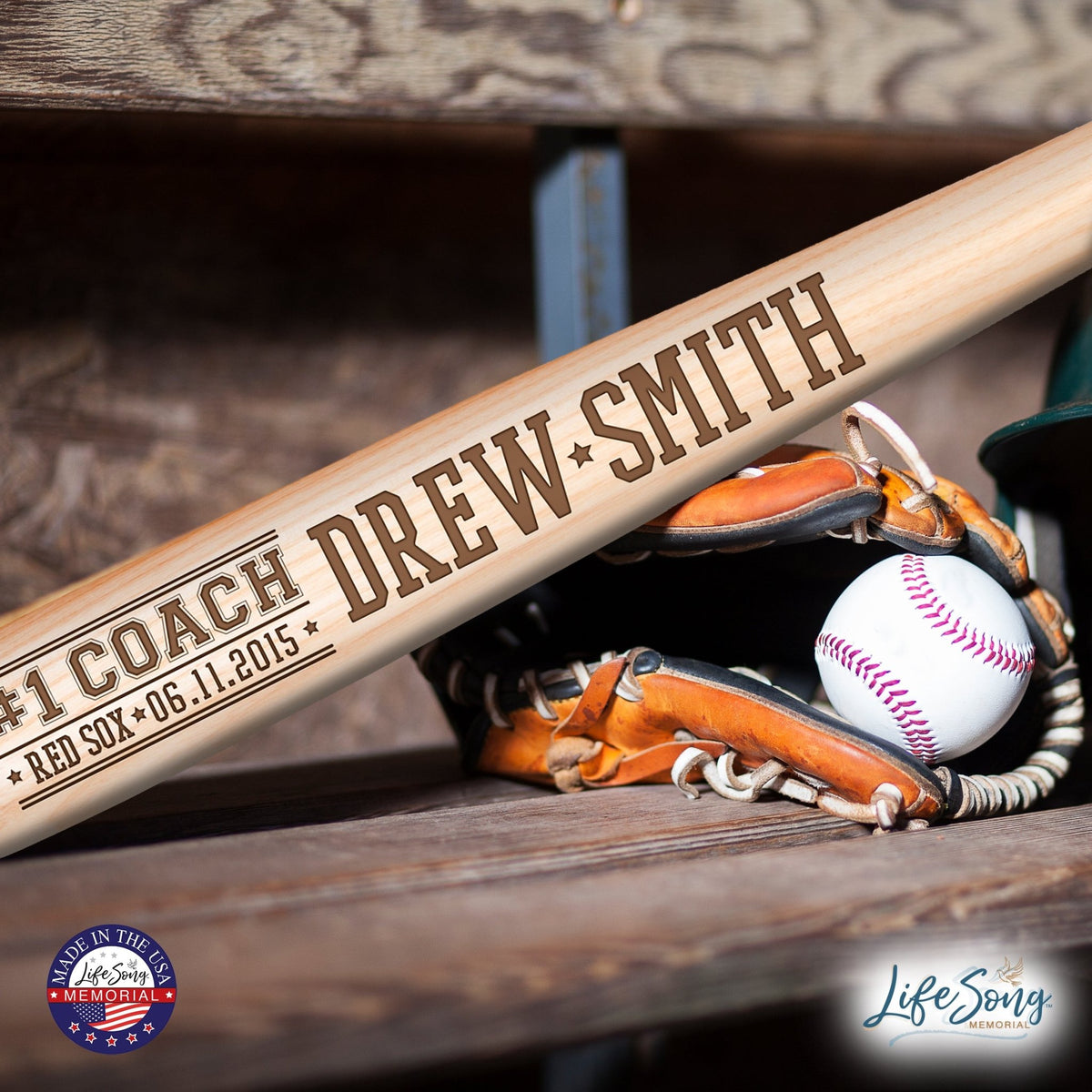 Personalized Unique Number One Coach Baseball Bat Shelf Décor - #1 Coach - LifeSong Milestones