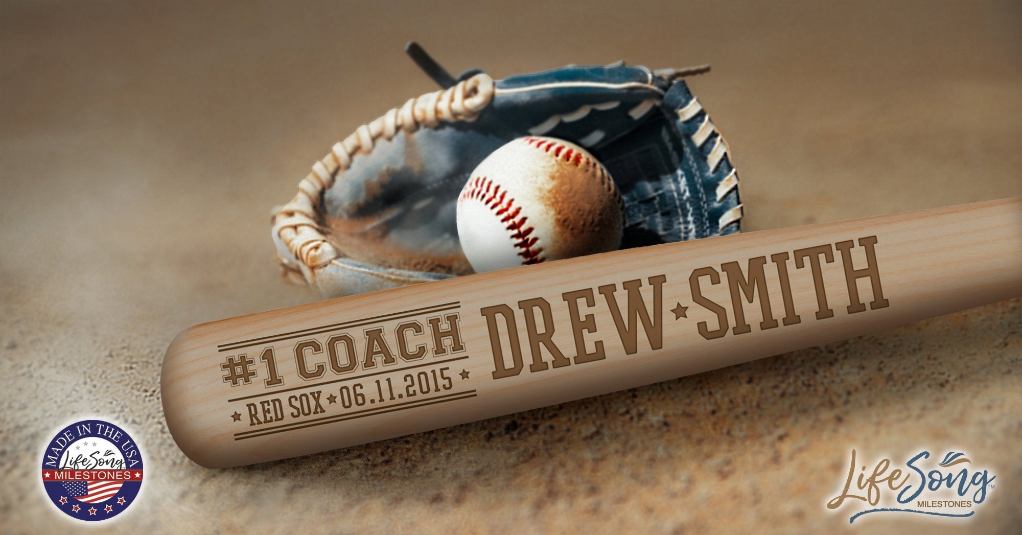 Personalized Unique Number One Coach Baseball Bat Shelf Décor - #1 Coach - LifeSong Milestones