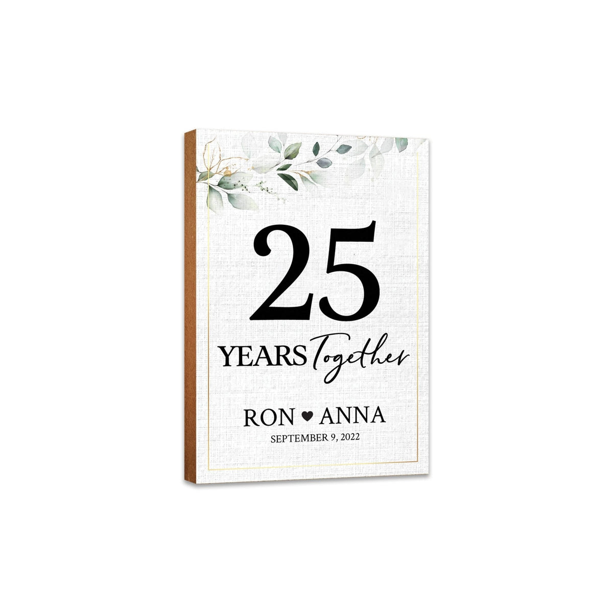 Personalized Unique Shelf Décor and Tabletop Signs Gifts for 25th Wedding Anniversary - LifeSong Milestones