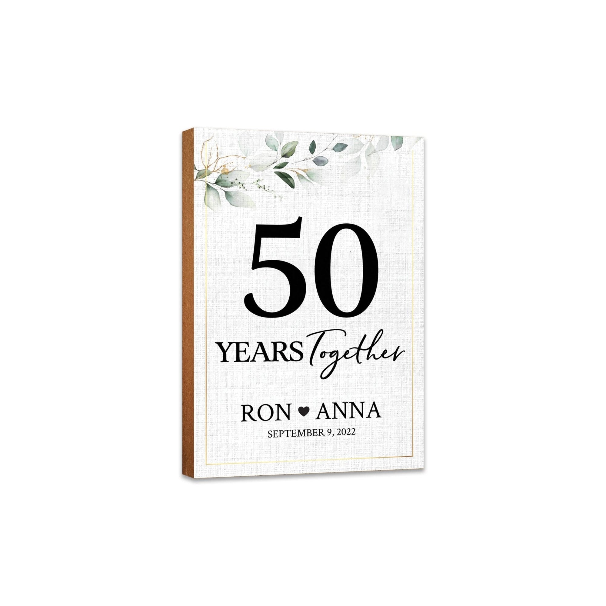 Personalized Unique Shelf Décor and Tabletop Signs Gifts for 50th Wedding Anniversary - LifeSong Milestones