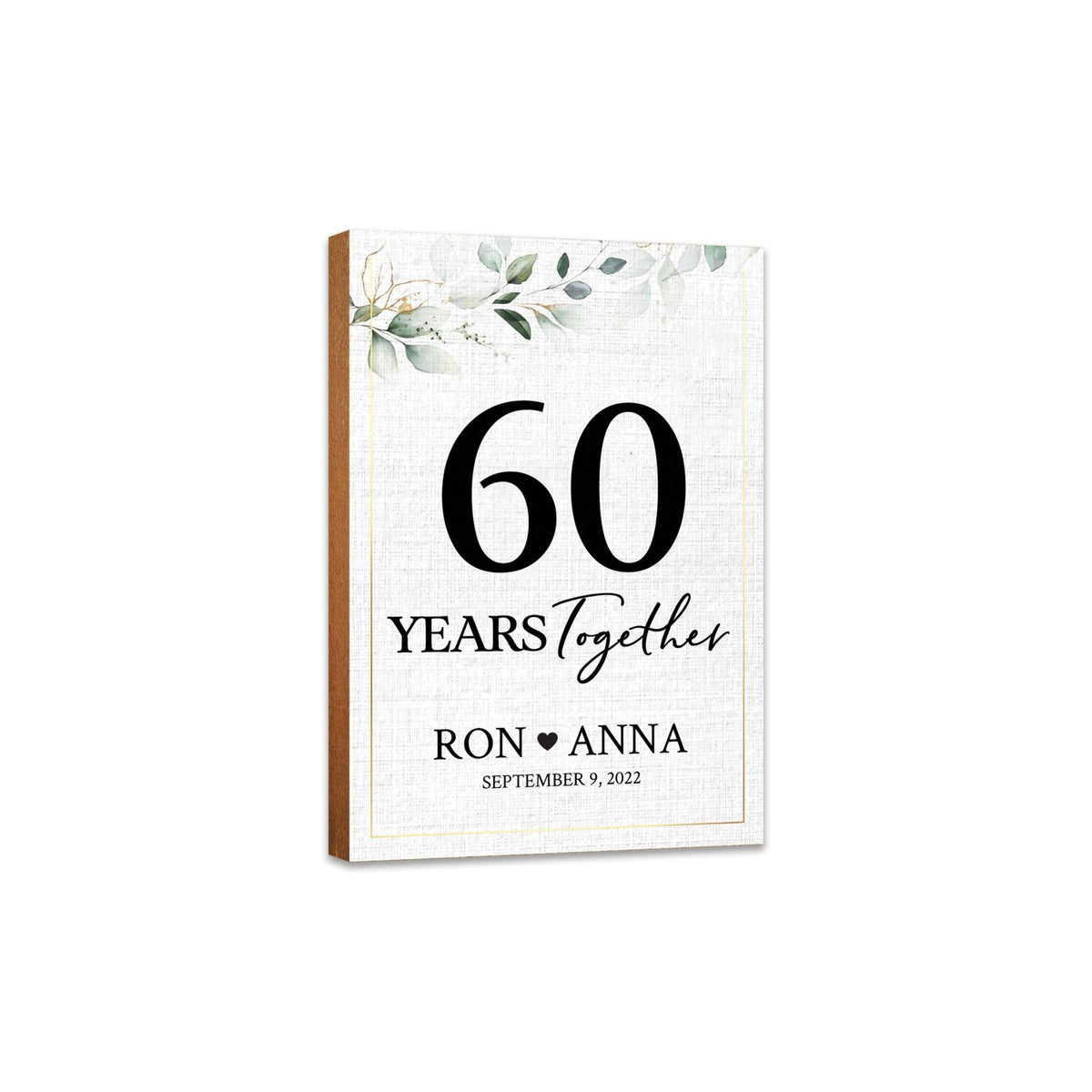 Personalized Unique Shelf Décor and Tabletop Signs Gifts for 60th Wedding Anniversary - LifeSong Milestones