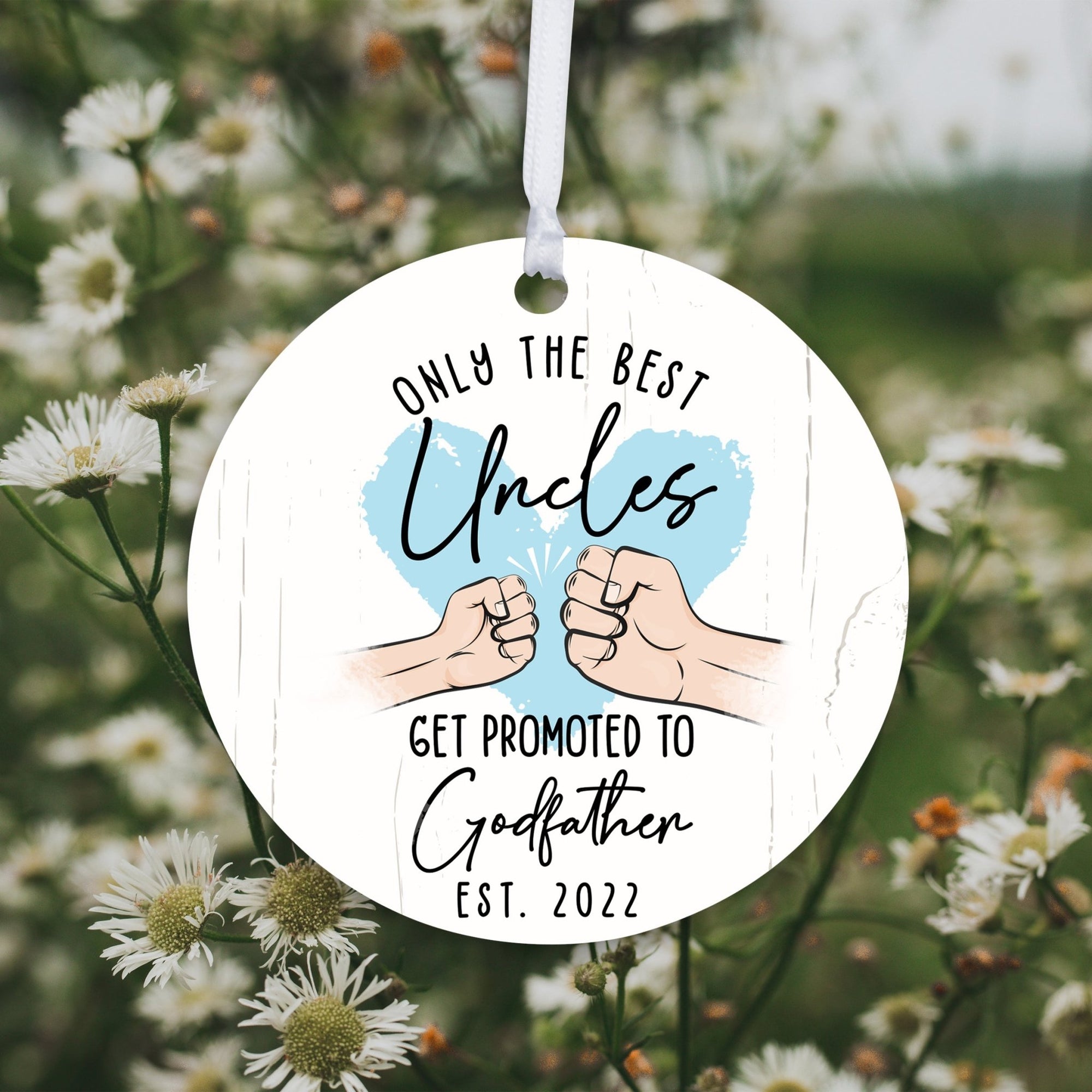 Personalized Unique Wooden Baptism Hanging Ornament Gift for Godfather - Only The Best Uncles - LifeSong Milestones