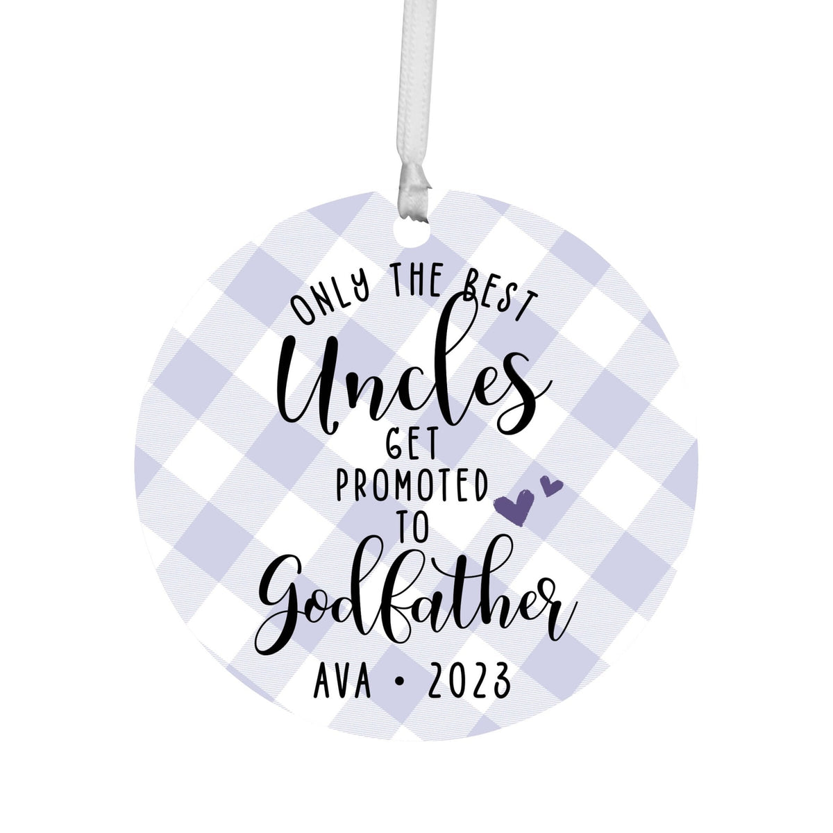 Personalized Unique Wooden Baptism Hanging Ornament Gift for Godfather - Only The Best Uncles - LifeSong Milestones