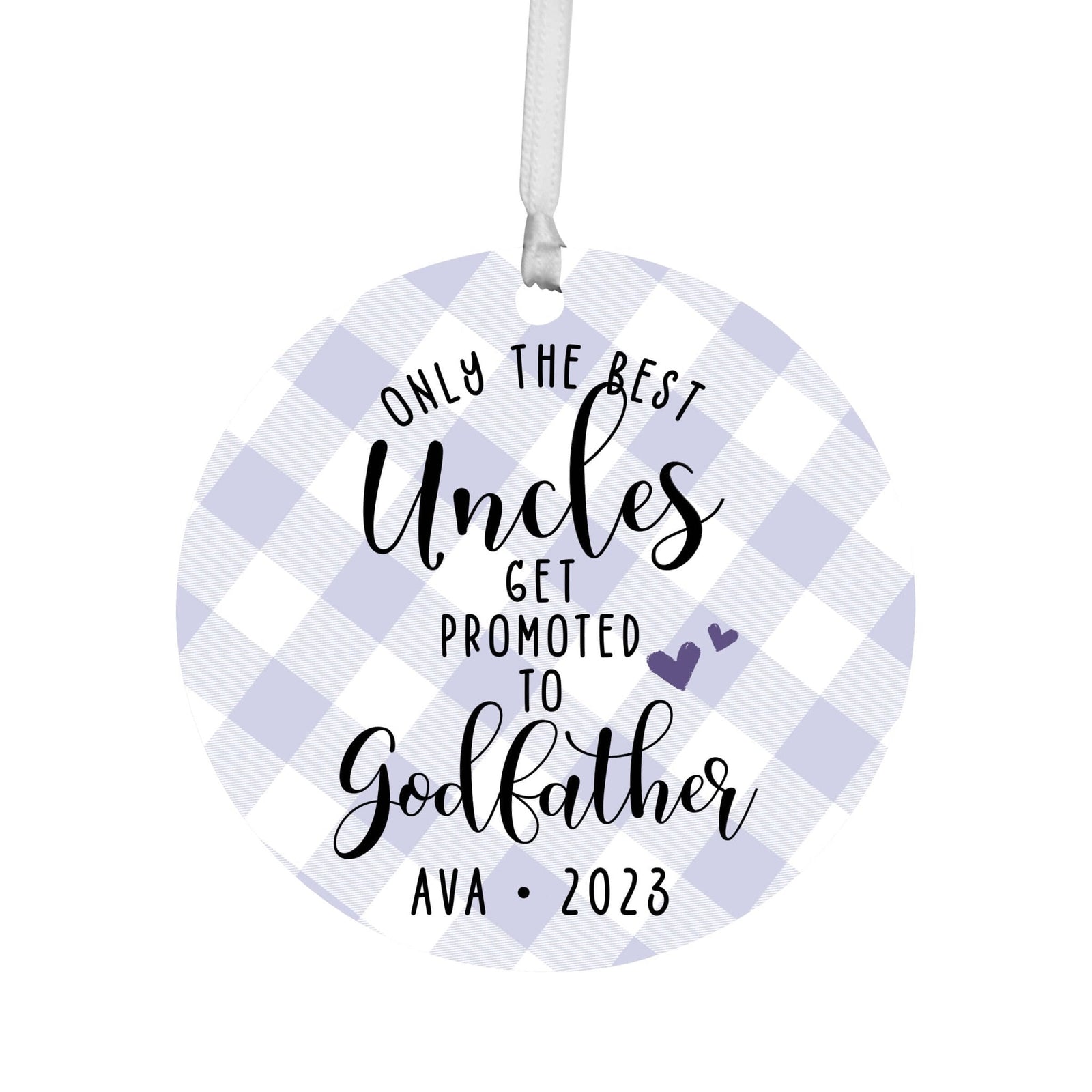 Personalized Unique Wooden Baptism Hanging Ornament Gift for Godfather - Only The Best Uncles - LifeSong Milestones