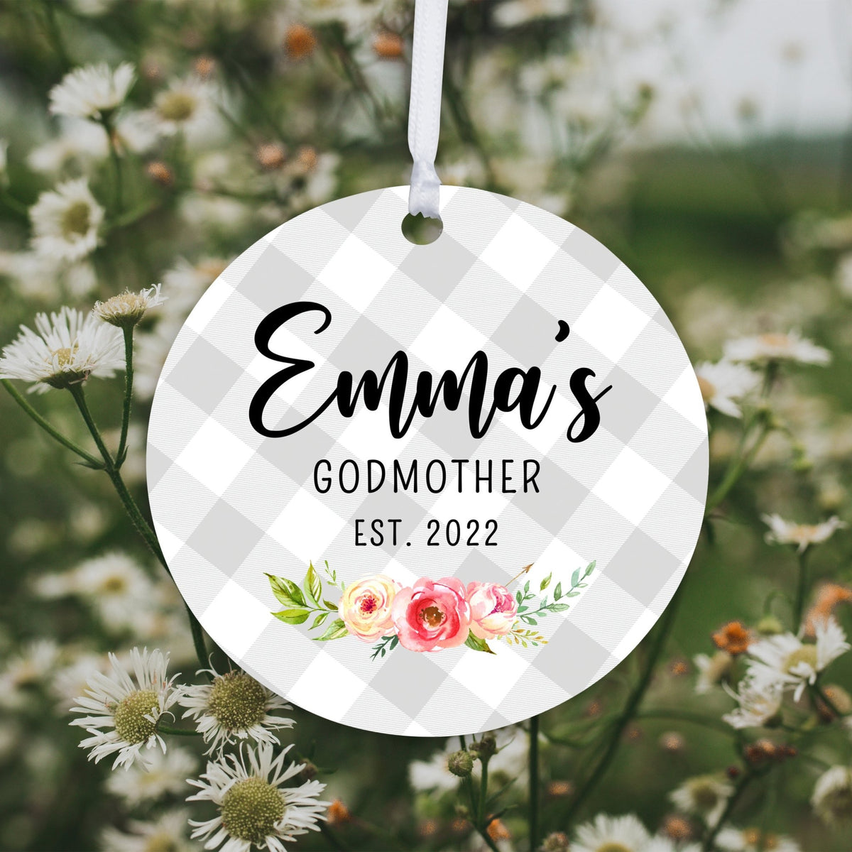 Personalized Unique Wooden Baptism Ornament Gift for Godmother - LifeSong Milestones