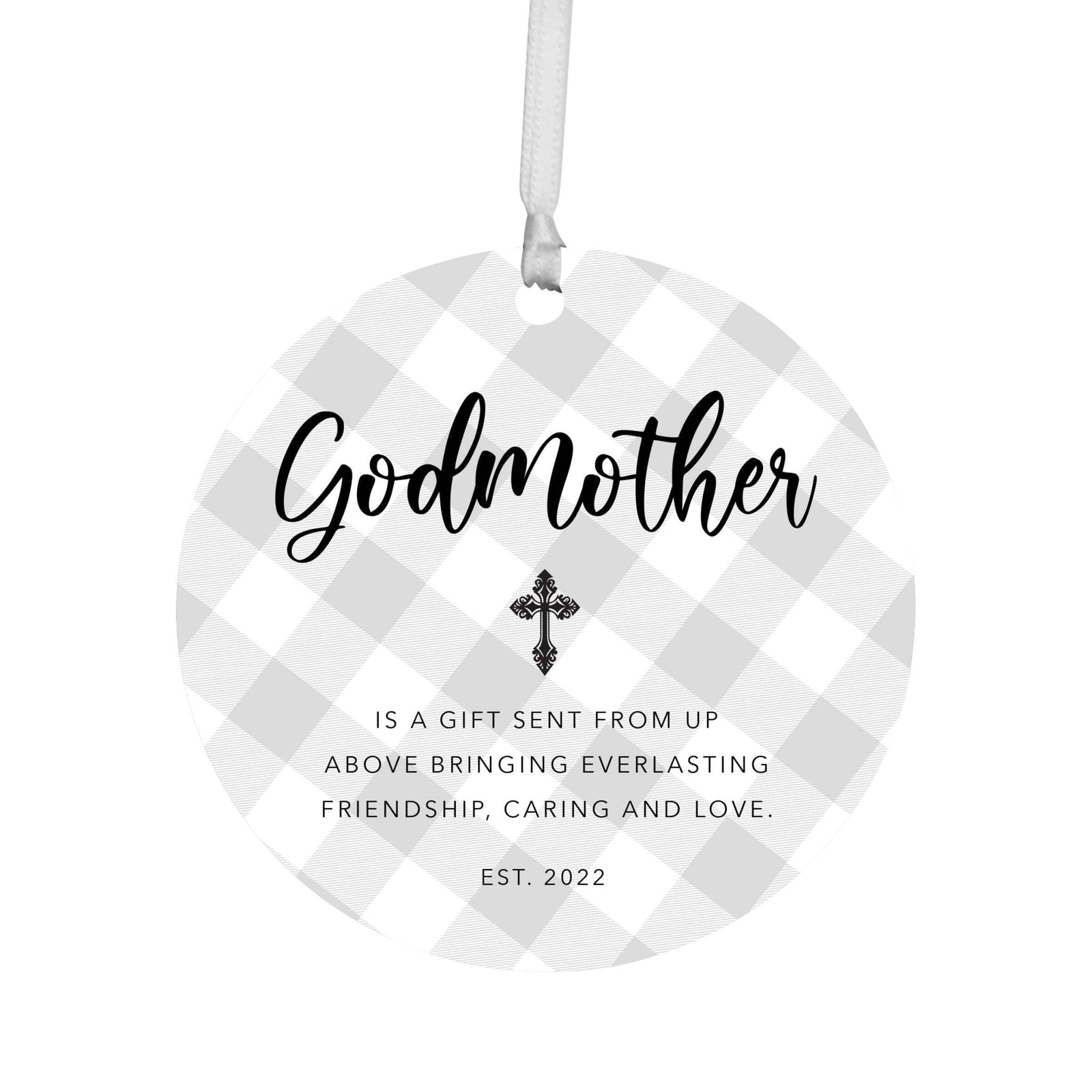 Personalized Unique Wooden Baptism Ornament Gift for Godmother - Is A Gift Sent From Above - LifeSong Milestones