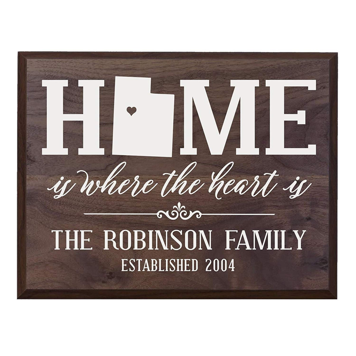 Personalized Utah State Home is Where the heart is Sign - LifeSong Milestones