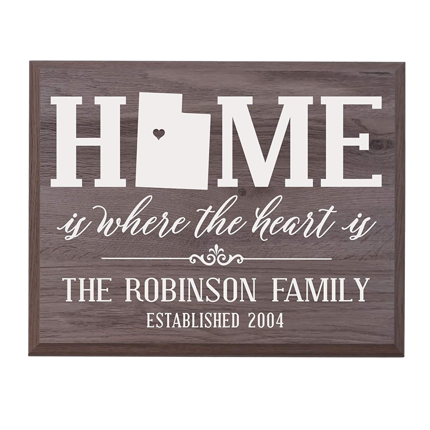 Personalized Utah State Home is Where the heart is Sign - LifeSong Milestones