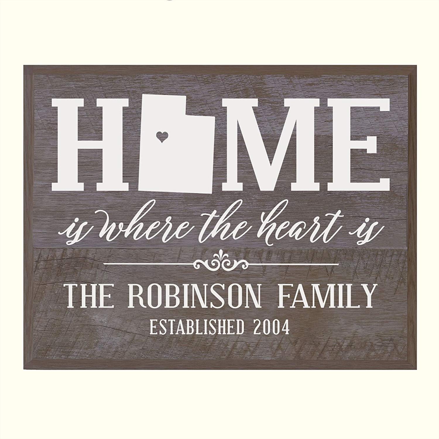 Personalized Utah State Home is Where the heart is Sign - LifeSong Milestones