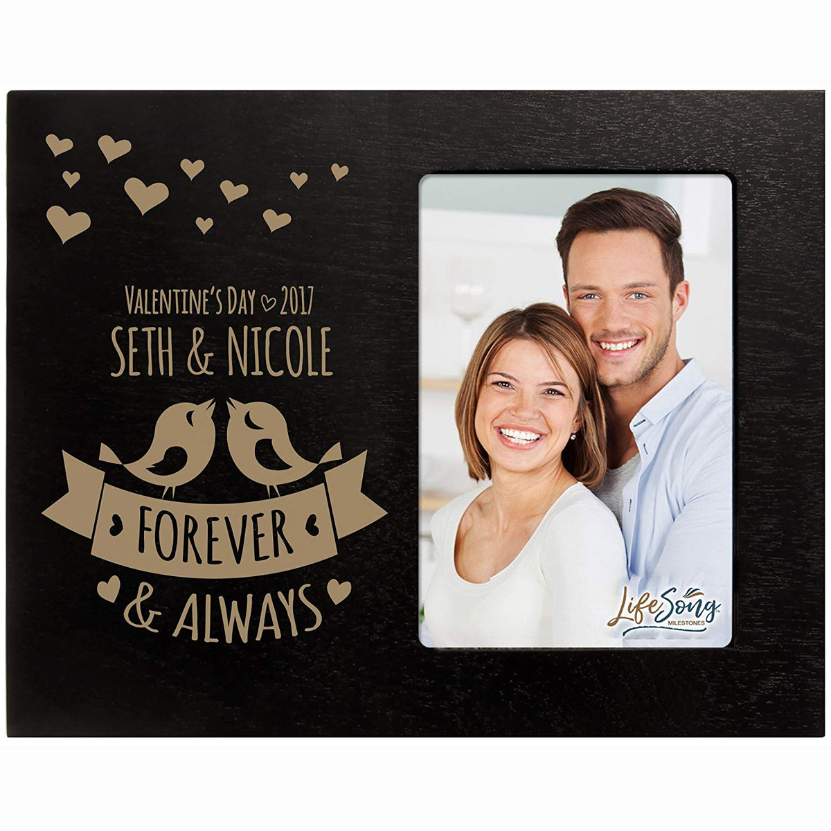 Personalized Valentine&#39;s Day Photo Frame - Forever &amp; Always - LifeSong Milestones