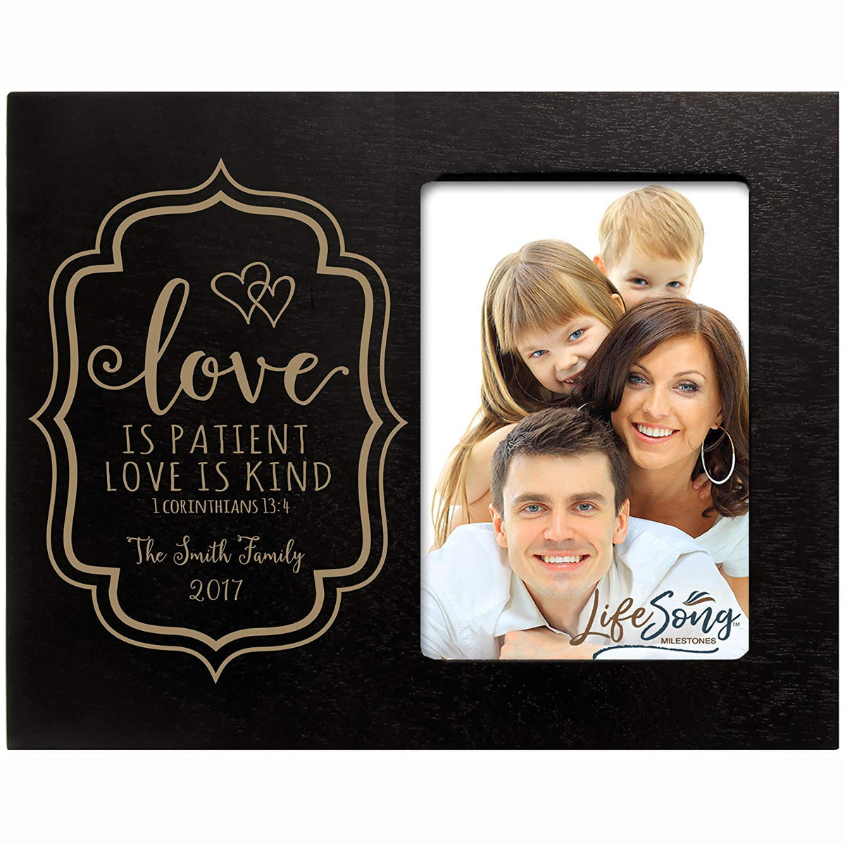 Personalized Valentine&#39;s Day Photo Frame - Love Is Patient - LifeSong Milestones