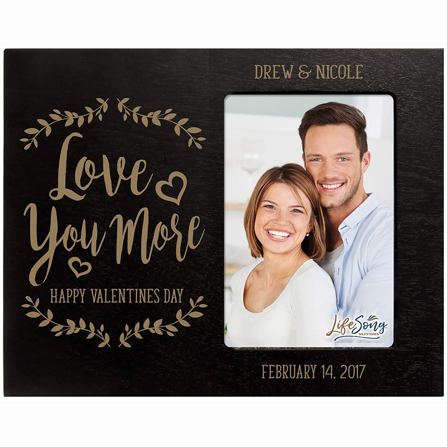Personalized Valentine's Day Photo Frame - Love You More - LifeSong Milestones