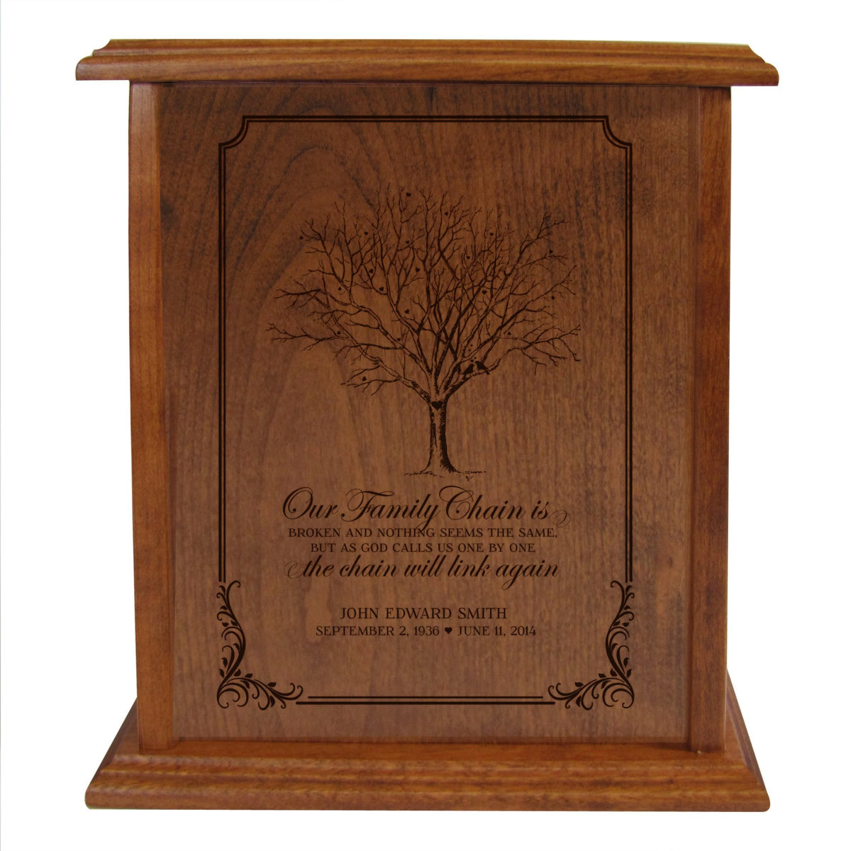 Personalized Vertical Cherry Urn - Family Chain - LifeSong Milestones