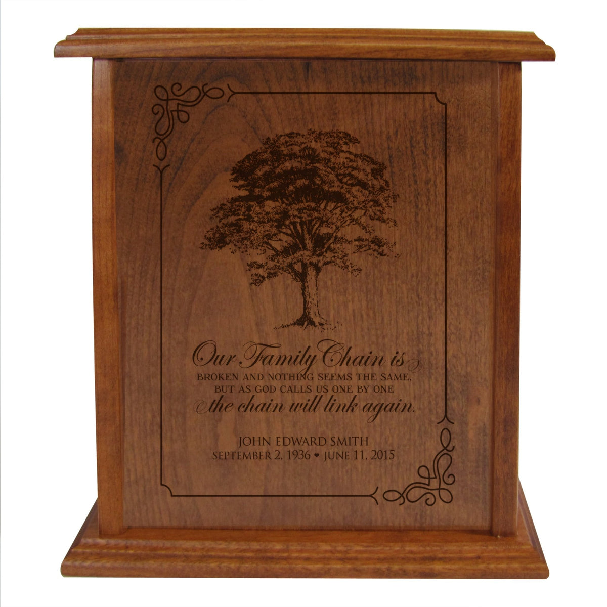 Personalized Vertical Cherry Urn - Family Chain (tree) - LifeSong Milestones