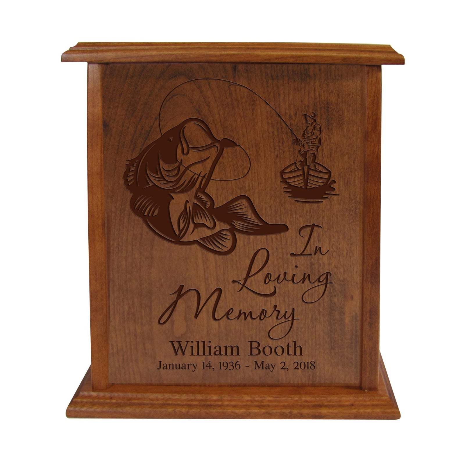Personalized Vertical Cherry Urn for Loss of Loved One 9.75 x 8.5 - In Loving Memory - LifeSong Milestones