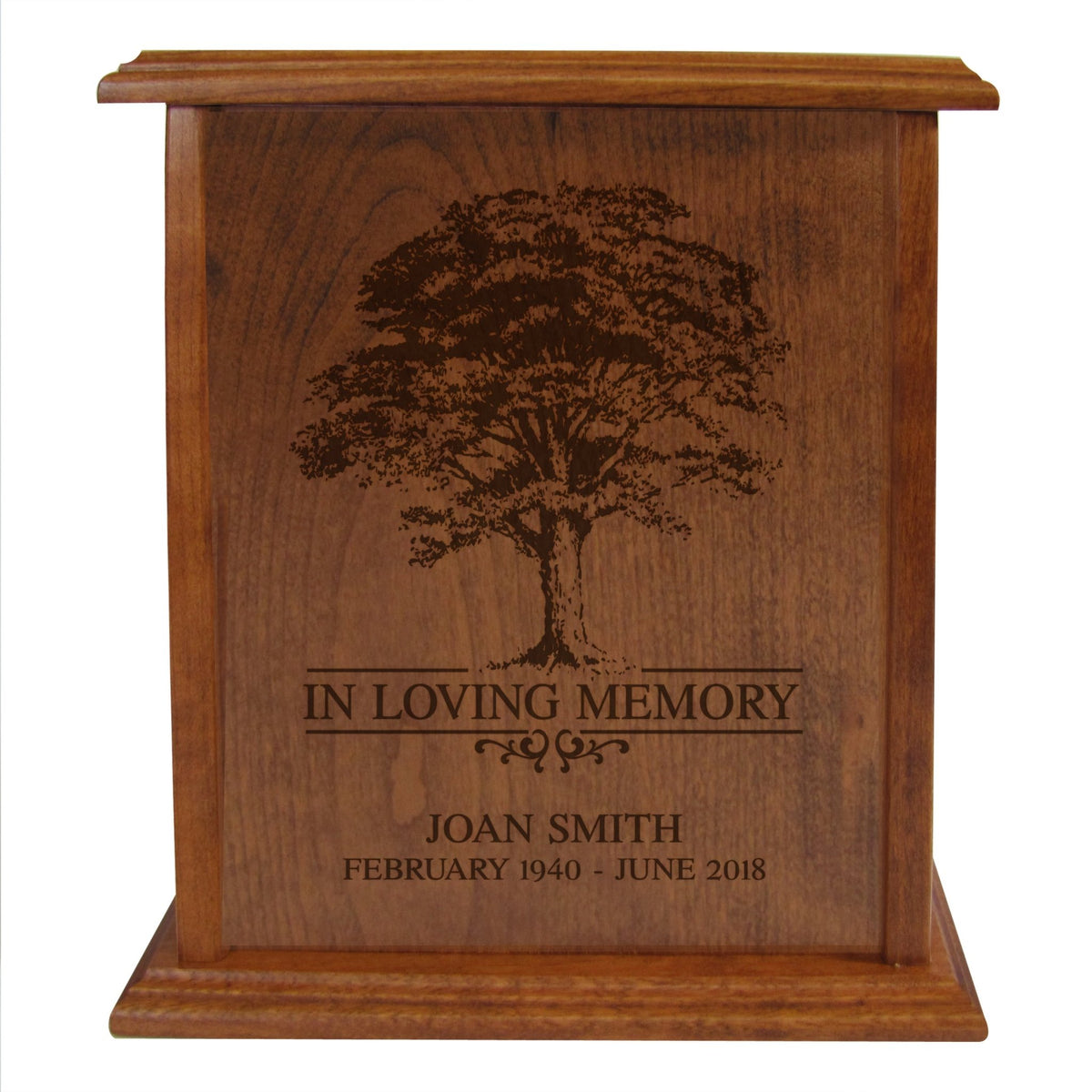 Personalized Vertical Cherry Urn - In Loving Memory - LifeSong Milestones