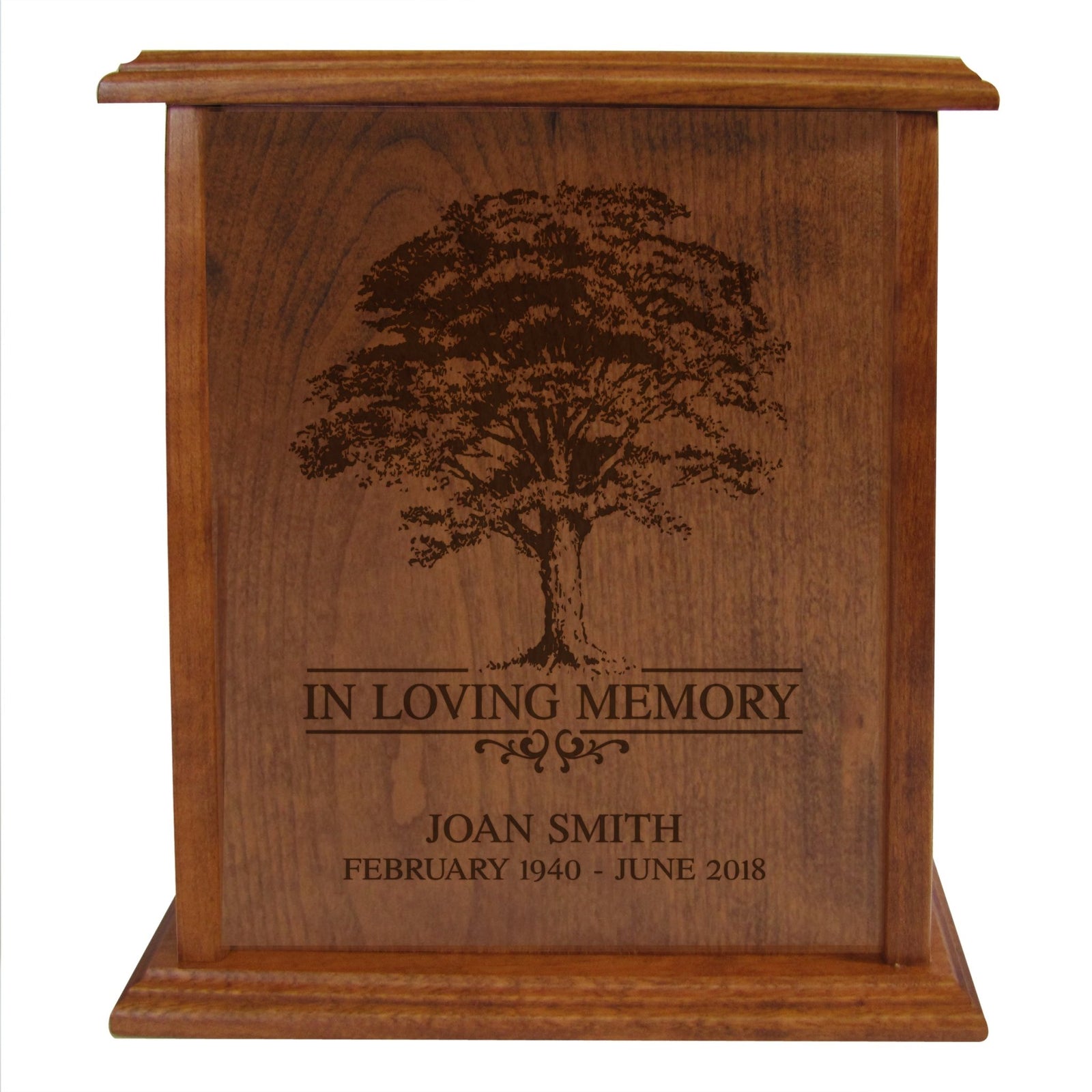 Personalized Vertical Cherry Urn - In Loving Memory - LifeSong Milestones