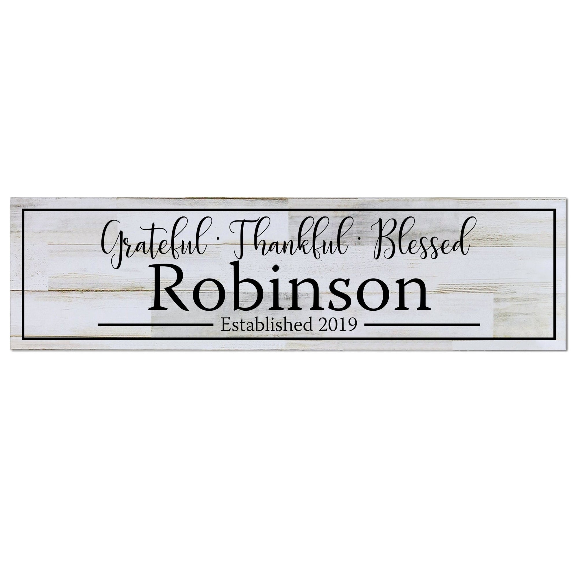 Personalized Wall Decor Family Established Signs - Grateful Thankful - LifeSong Milestones