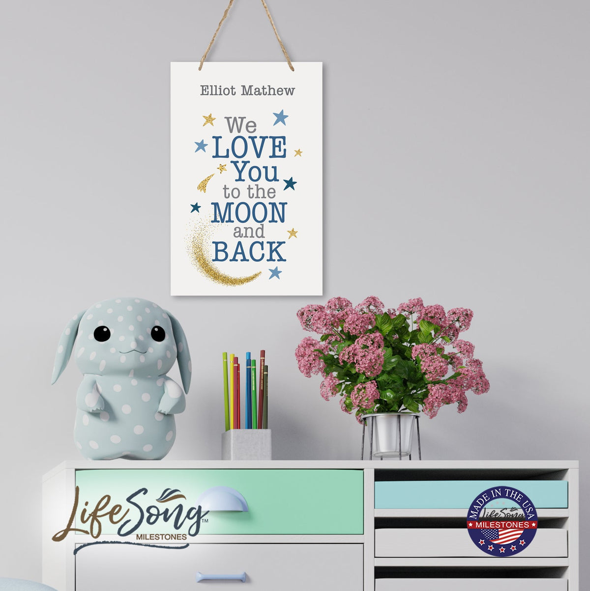 Personalized Wall Decor For Nursery Boys Bedroom Hanging Wall Art - LifeSong Milestones