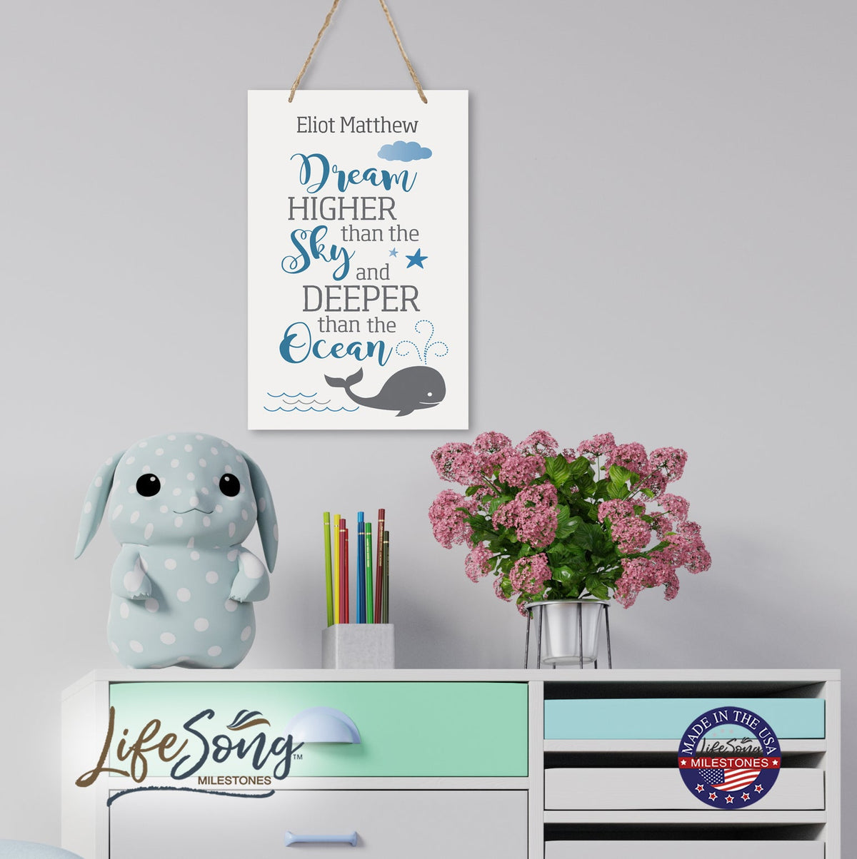 Personalized Wall Decor For Nursery Boys Bedroom Hanging Wall Art - LifeSong Milestones