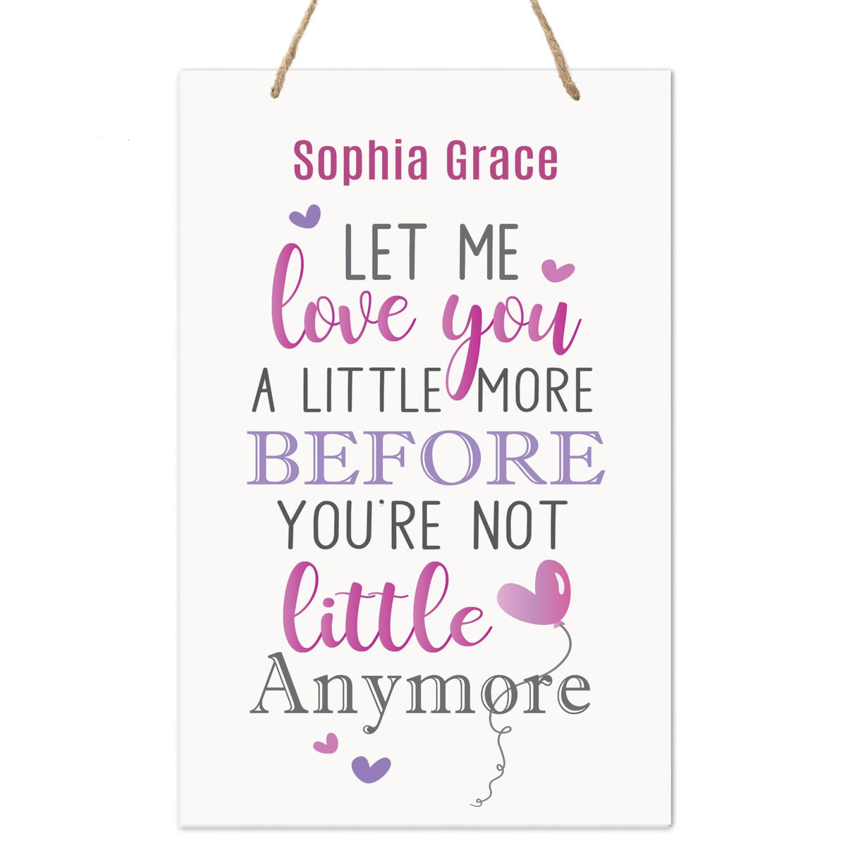 Personalized Wall Decor For Nursery Girls Bedroom Hanging Wall Art - LifeSong Milestones