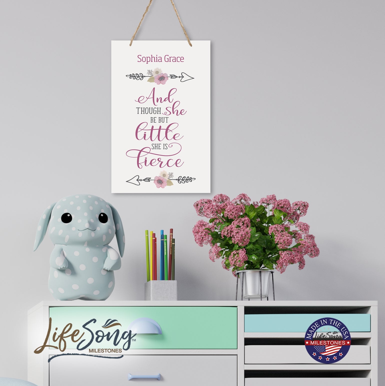 Personalized Wall Decor For Nursery Girls Bedroom Hanging Wall Art - LifeSong Milestones