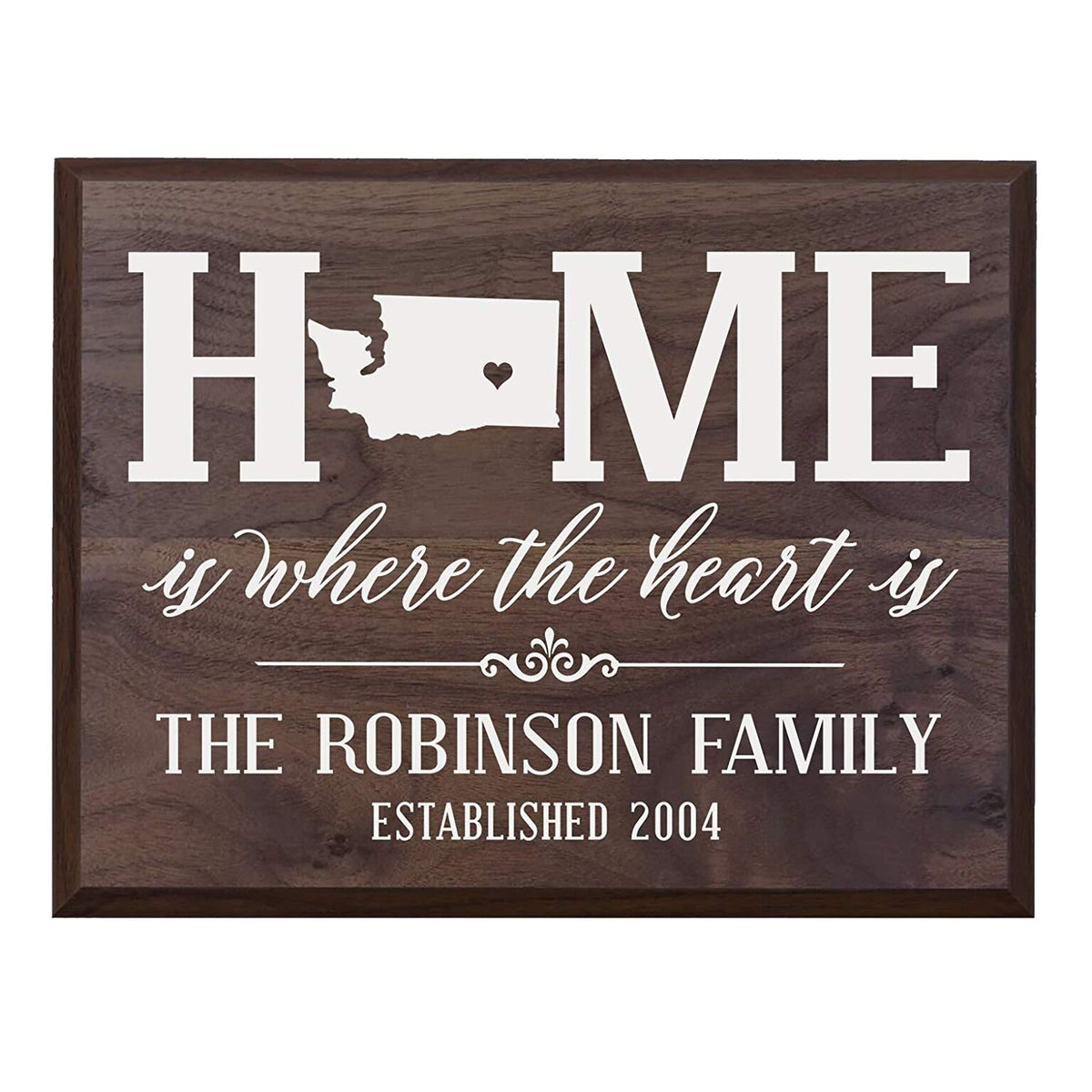 Personalized Washington State Home is Where the heart is Sign - LifeSong Milestones