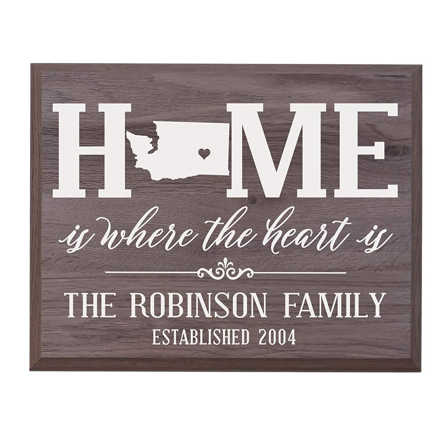 Personalized Washington State Home is Where the heart is Sign - LifeSong Milestones