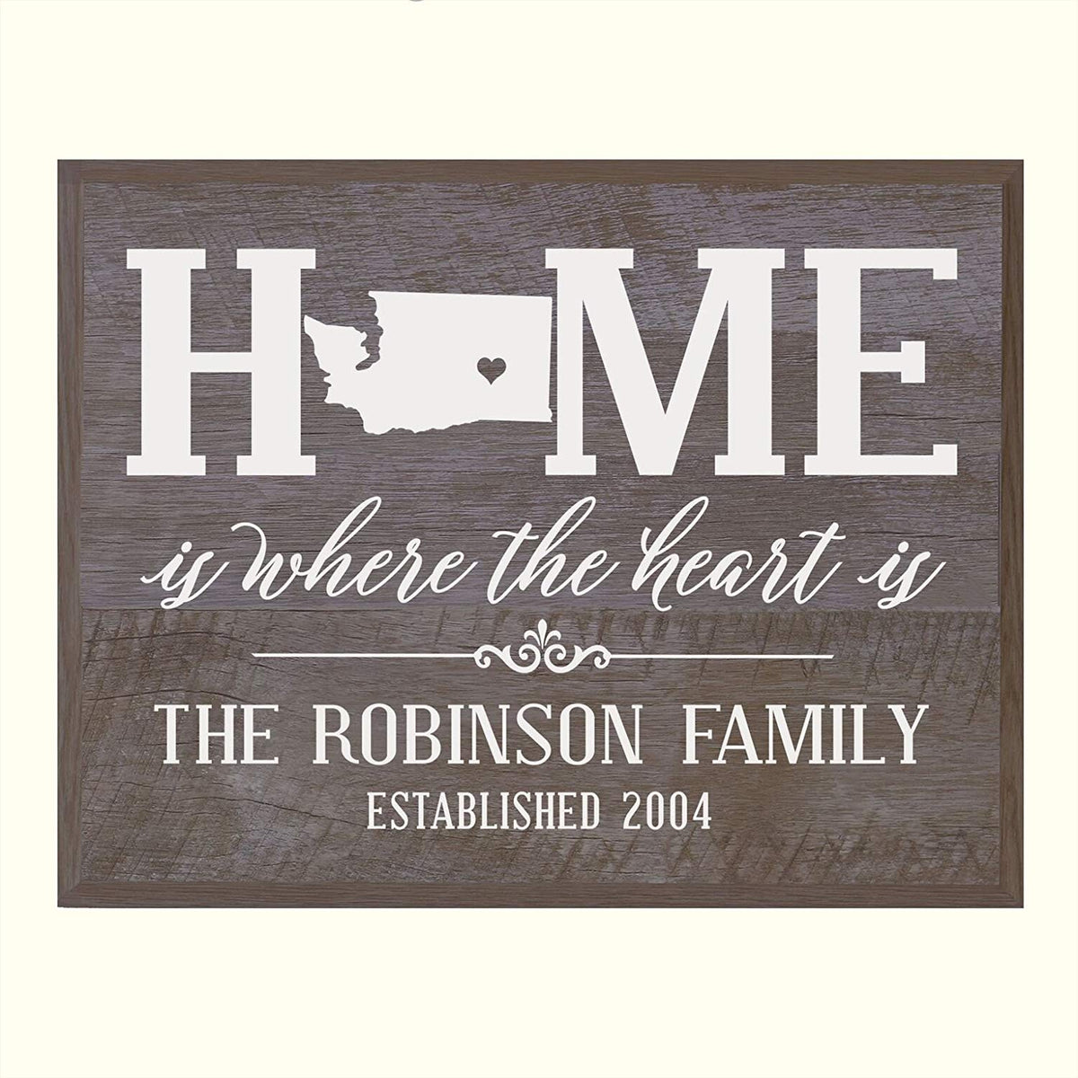 Personalized Washington State Home is Where the heart is Sign - LifeSong Milestones