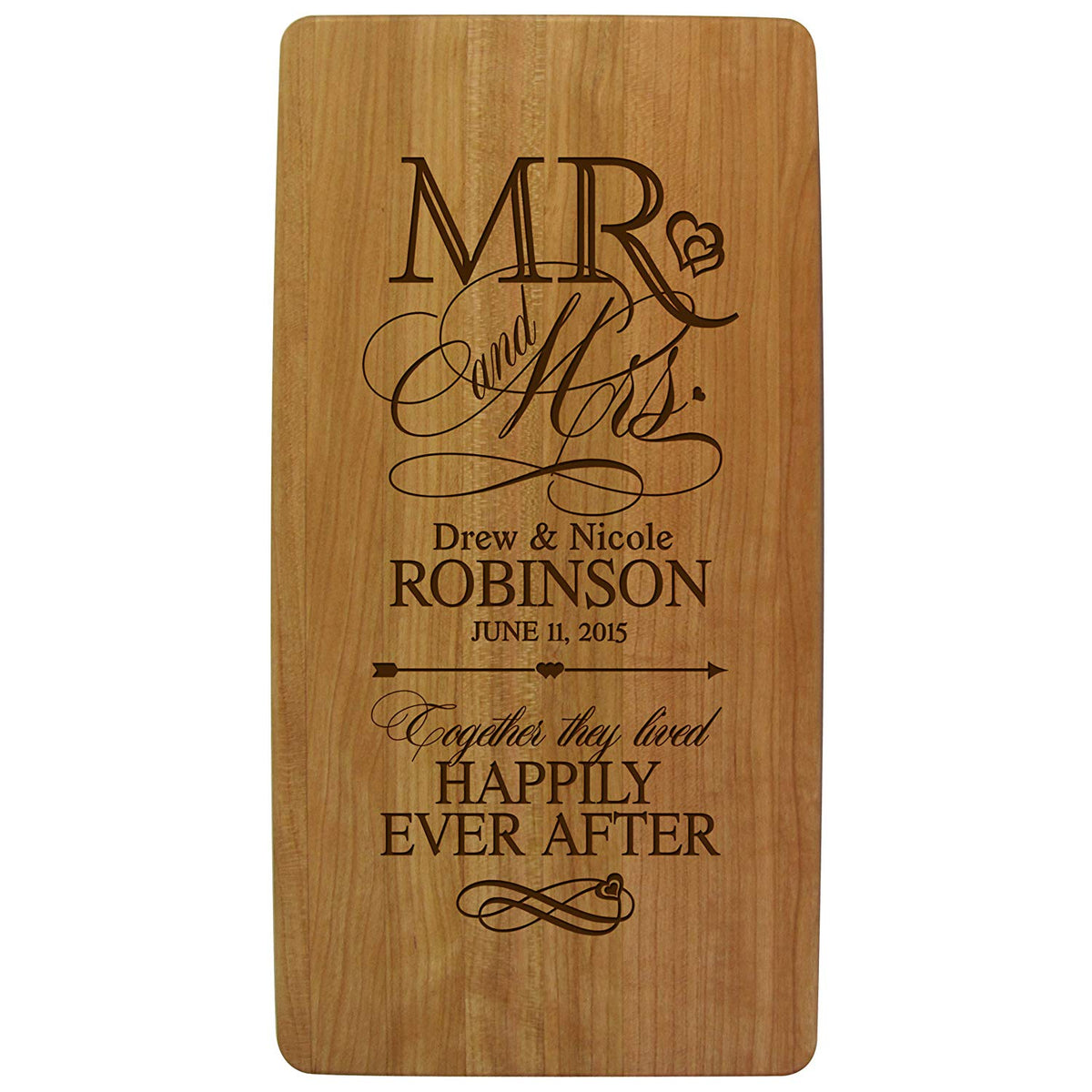 Personalized Wedding Anniversary Cutting Boards - Mr. &amp; Mrs. - LifeSong Milestones