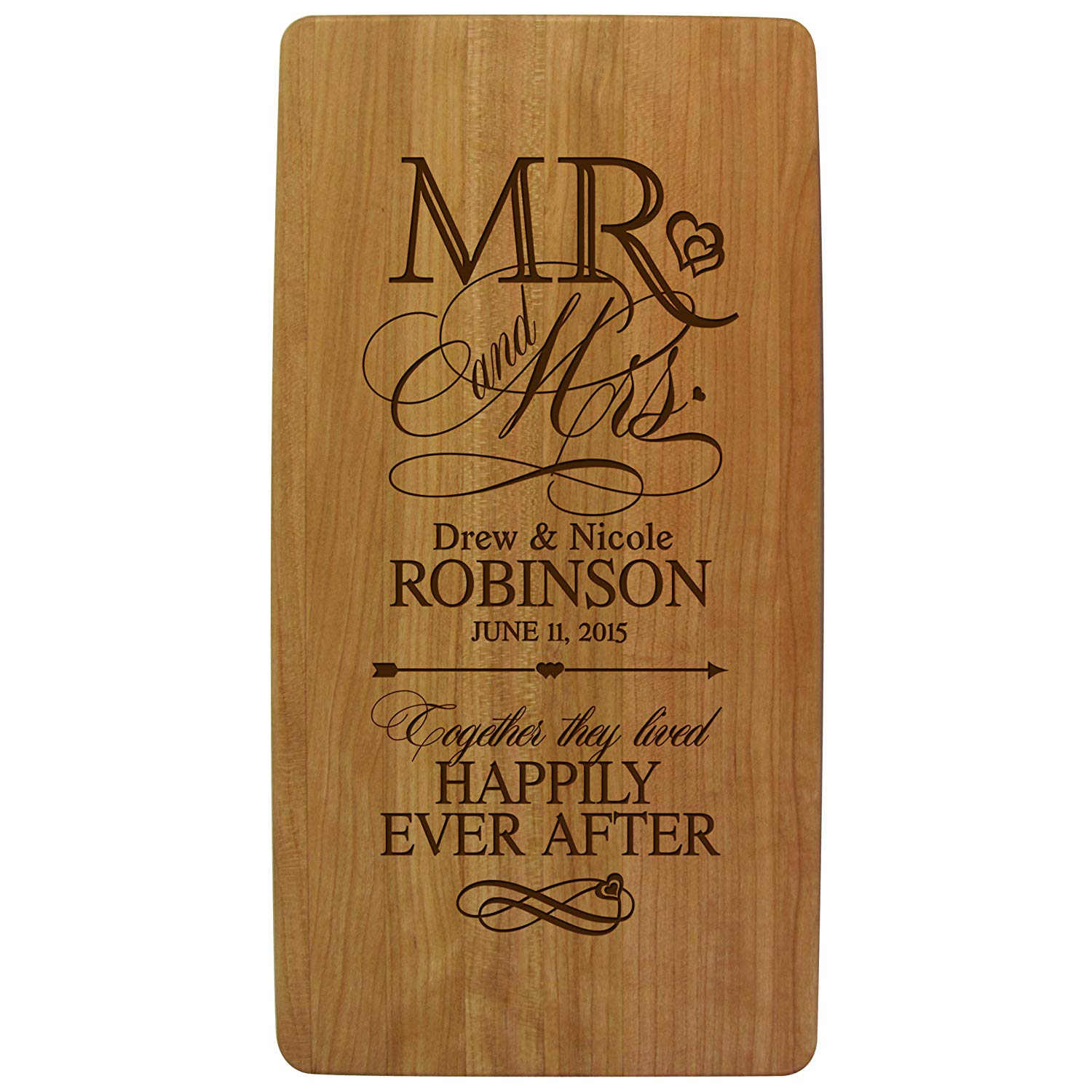 Personalized Wedding Anniversary Cutting Boards - Mr. & Mrs. - LifeSong Milestones