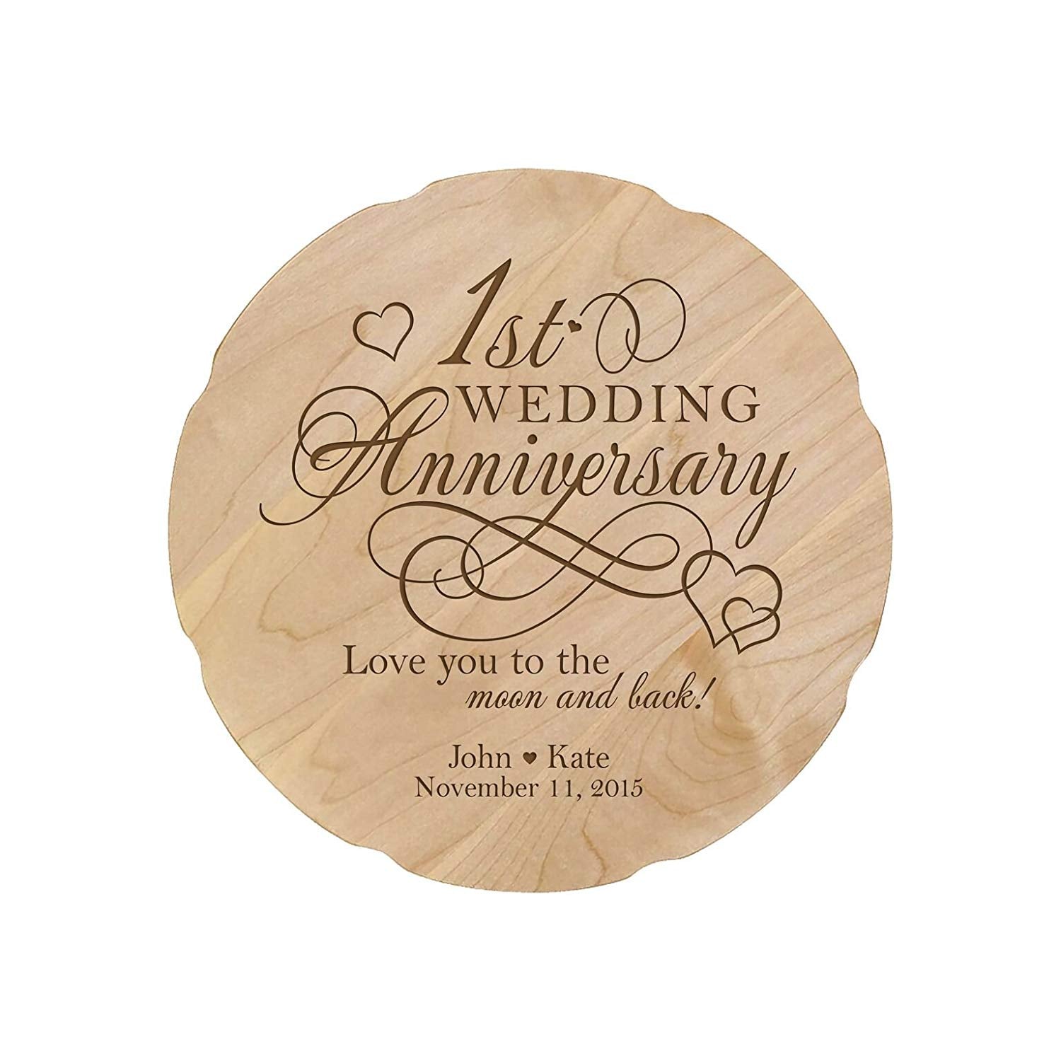 Personalized Wedding Anniversary Engraved Maple Platter - LifeSong Milestones