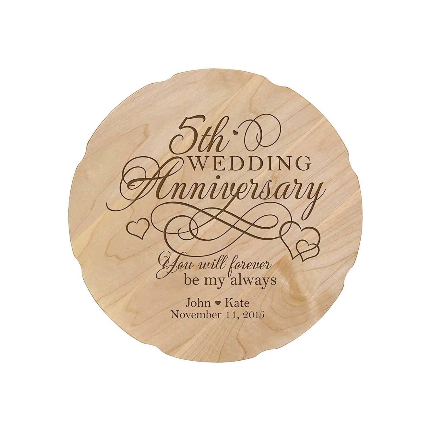 Personalized Wedding Anniversary Engraved Maple Platter - LifeSong Milestones