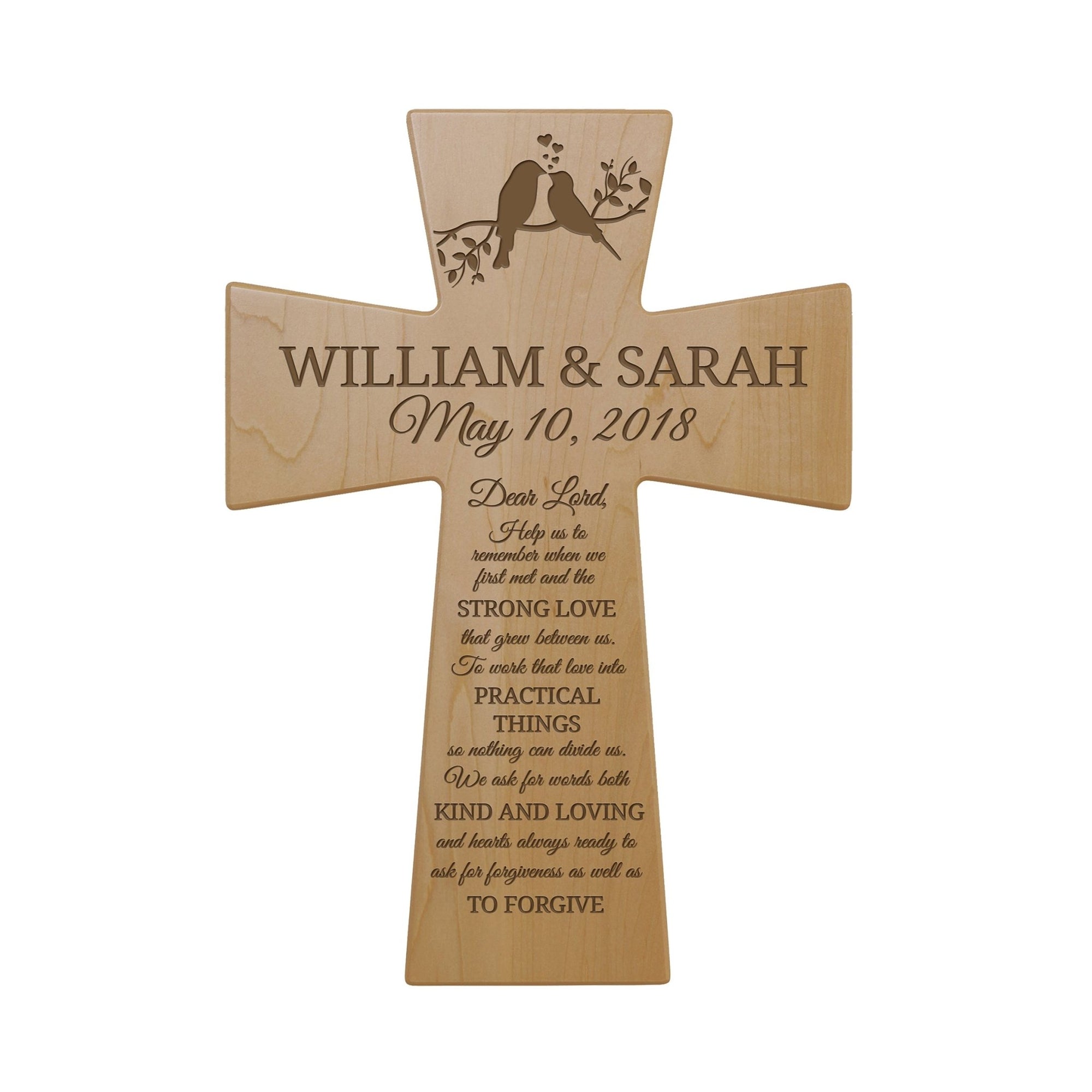 Personalized Wedding Anniversary Hanging Wall Cross - Dear Lord - LifeSong Milestones