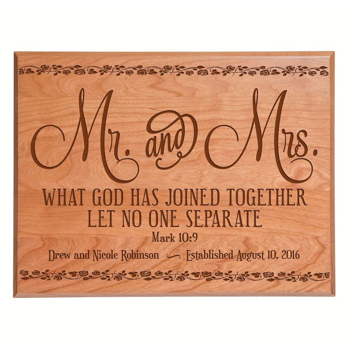 Personalized Wedding Anniversary Plaque - Mr. & Mrs. - LifeSong Milestones
