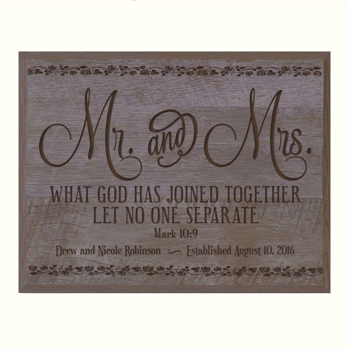 Personalized Wedding Anniversary Plaque - Mr. &amp; Mrs. - LifeSong Milestones