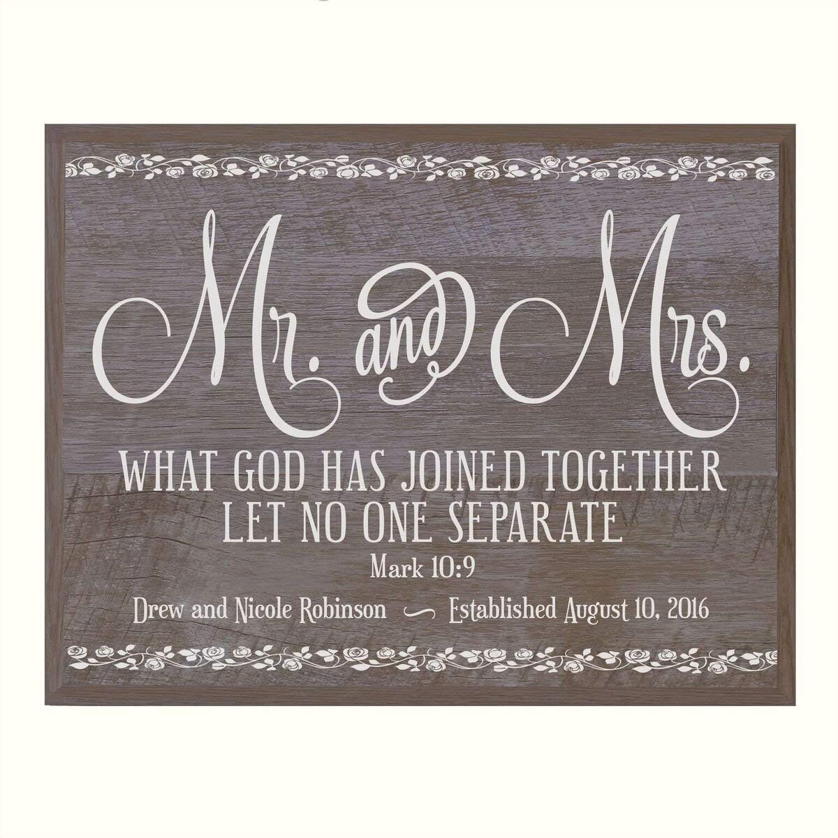 Personalized Wedding Anniversary Wall Plaque Gift - Mr. &amp; Mrs. - LifeSong Milestones